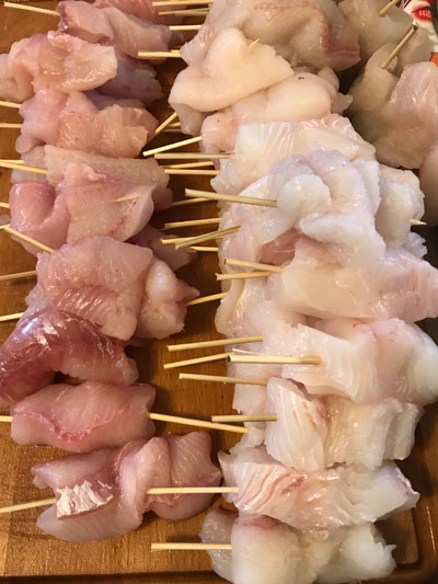 skewered fish