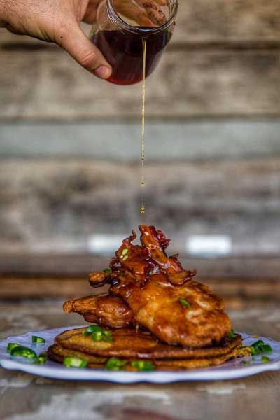 Pheasant and Cornbread Pancakes