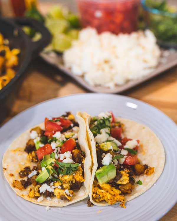 wild boar chorizo breakfast tacos