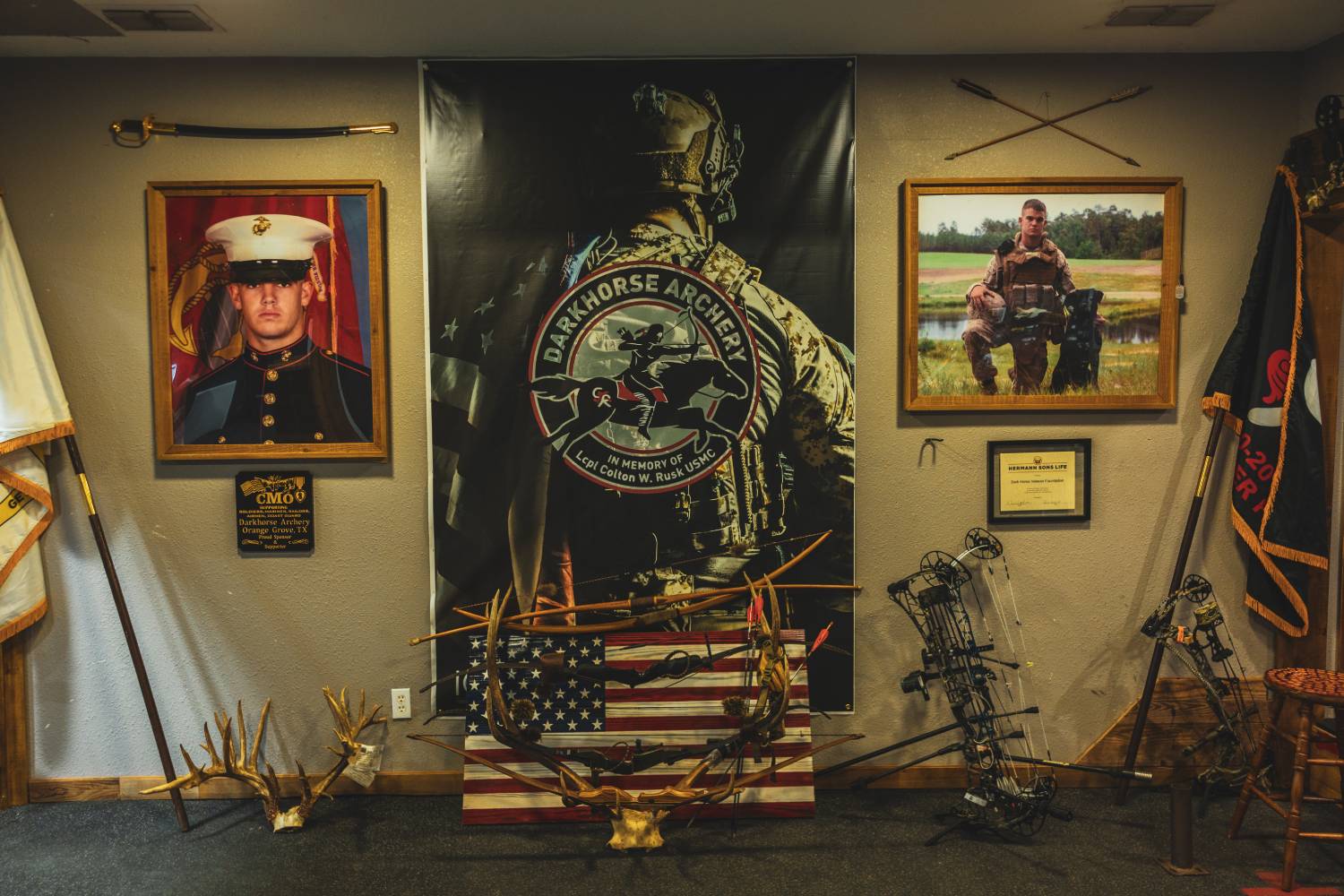 in memorial of fallen veteran