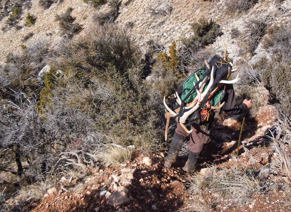 Mark Kayser hiking terrain for shed antlers