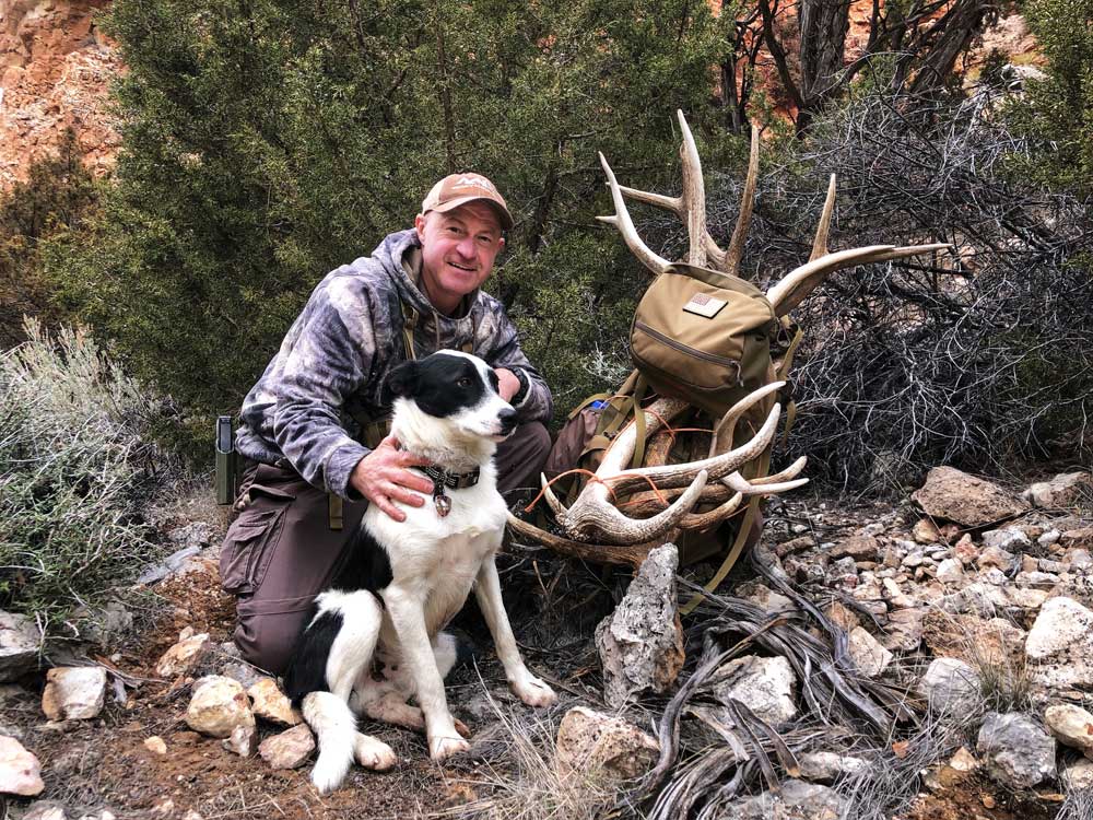 Mark Kayser coyote hunting with dog