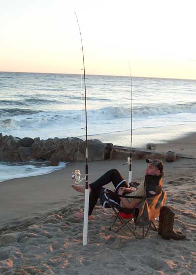 fishing from the shore