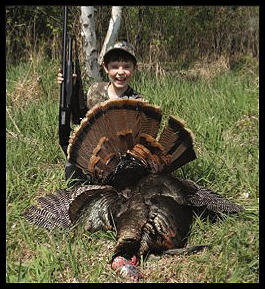 kid with turkey