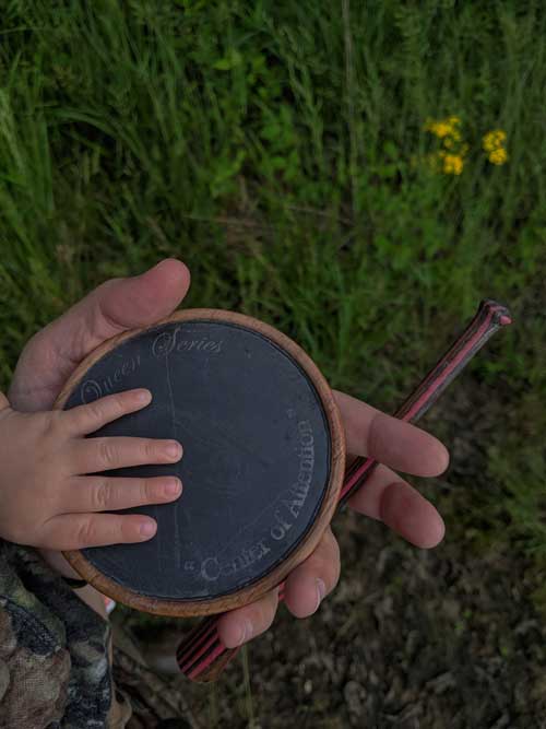 little hand on a turkey slate call