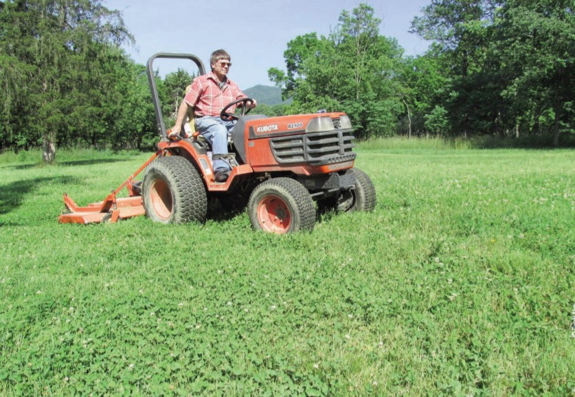 mowing clover