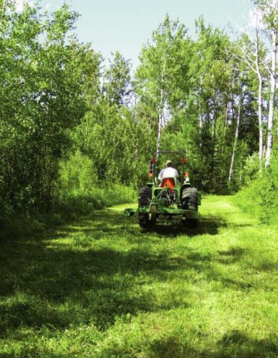 tractor mowing