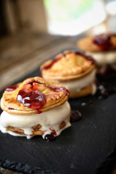 raspberry ice cream hand pies