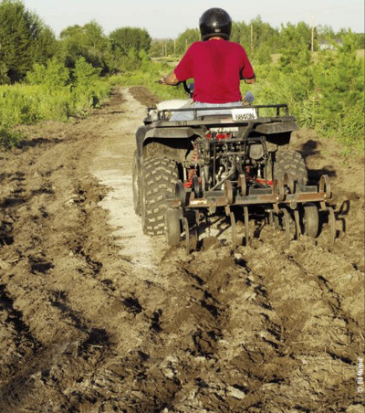 tilling soil