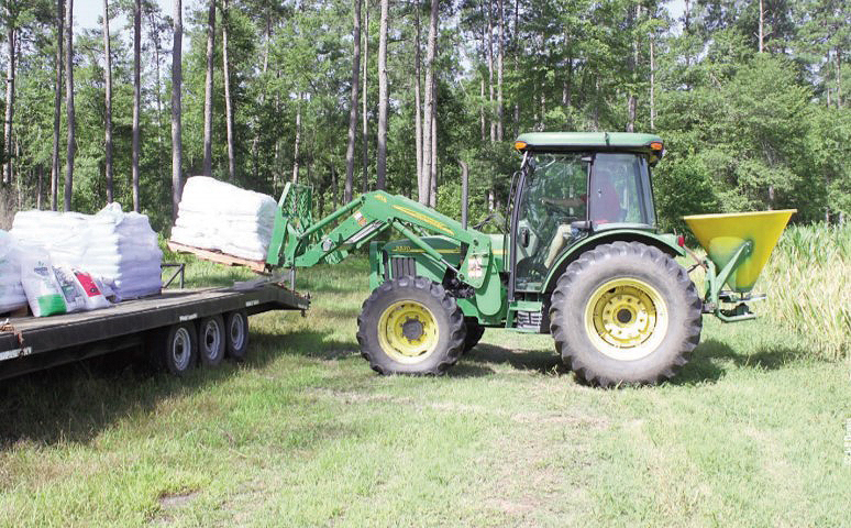 tractor with fertilizer