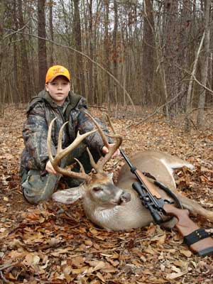youth with trophy buck