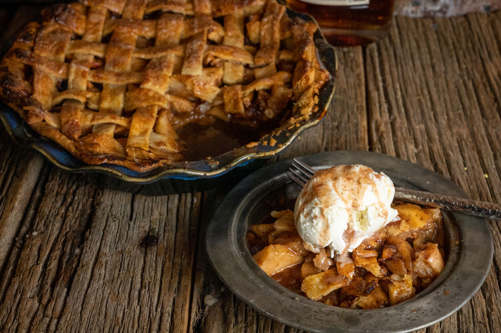 Drunken Apple Pie with Bourbon Glaze recipe