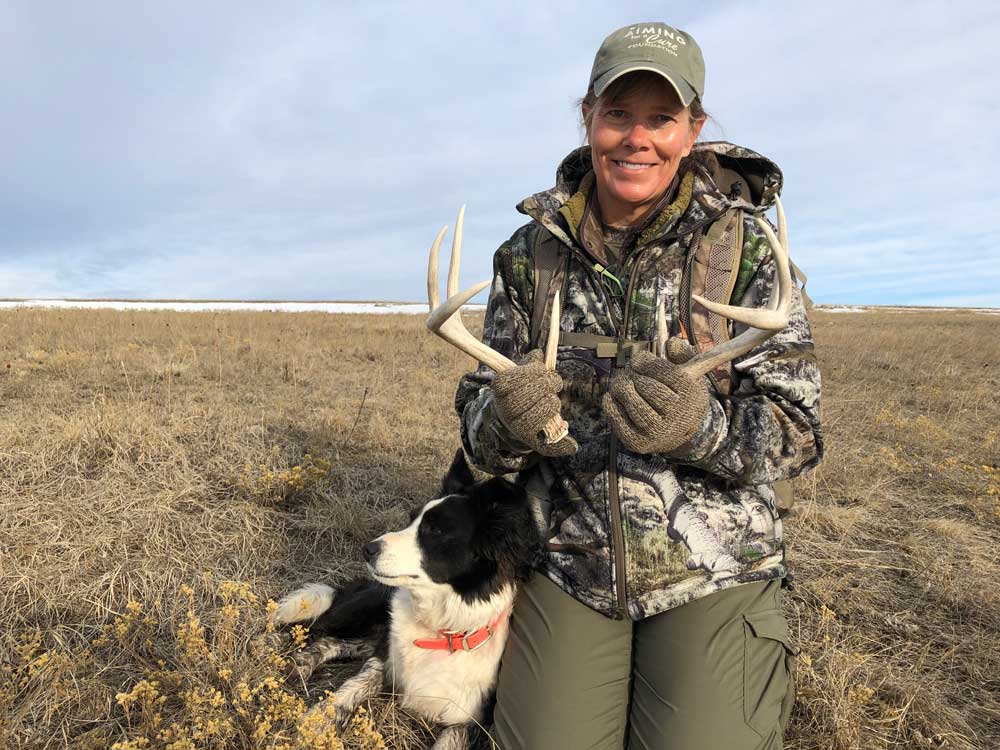 Sharon Kayser shed hunting Wyoming