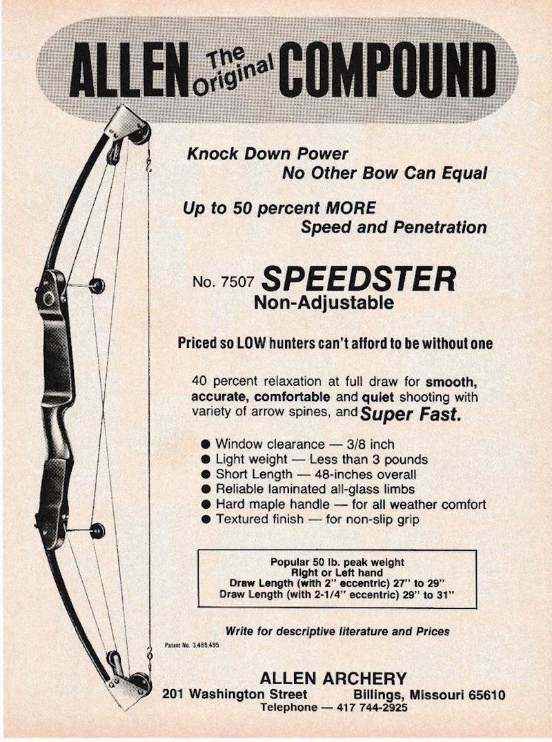 old advertisement for the Allen bow