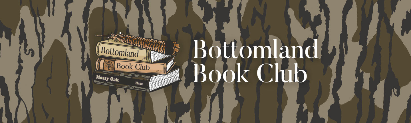 bottomland book club logo among bottomland camo