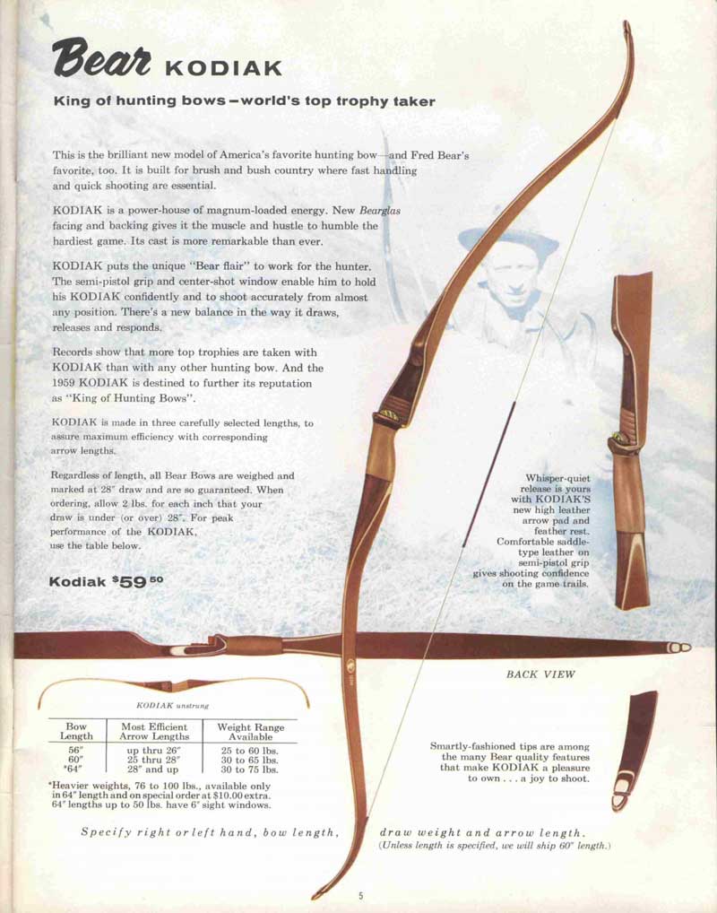 Bear Archery Kodiak 1959 ad