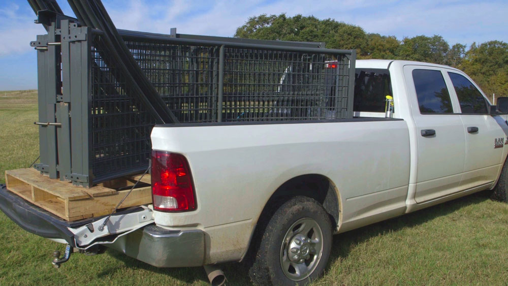 boar buster hog trap in truck