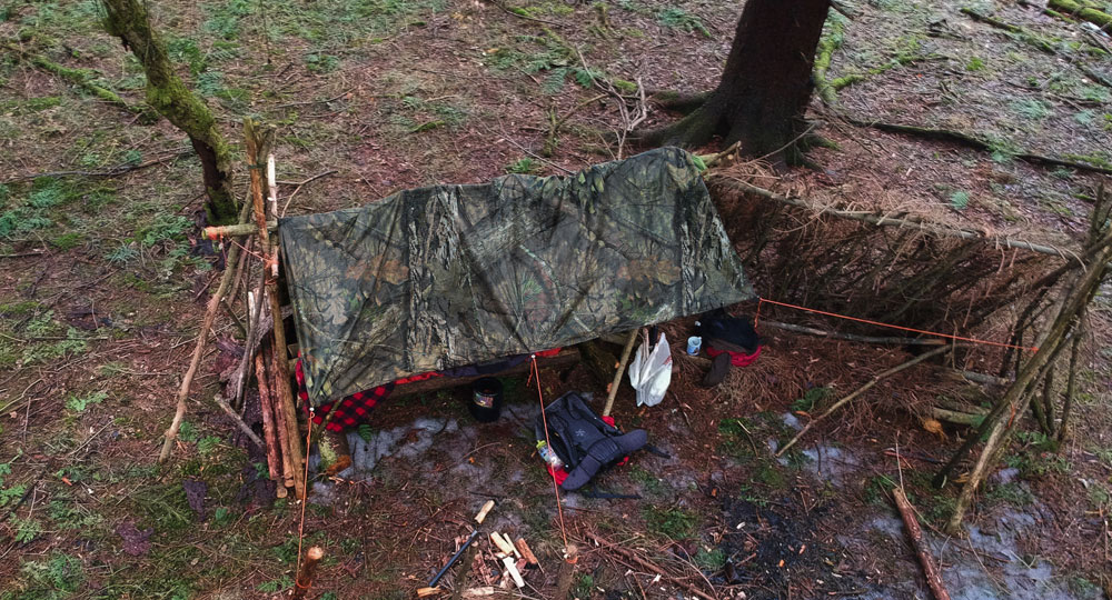 camo tarp shelter