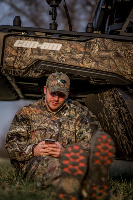hunter using smartphone