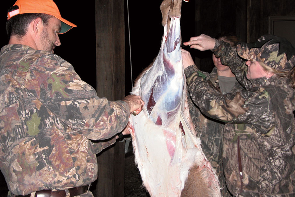 skinning deer