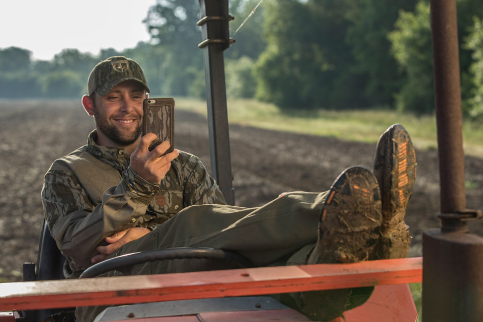 smartphone on tractor