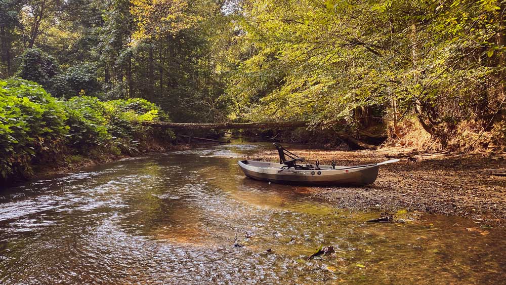 kayak in creek
