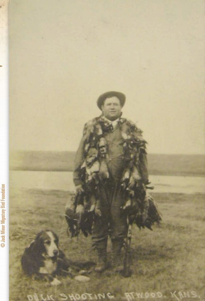 old photo of waterfowl hunter