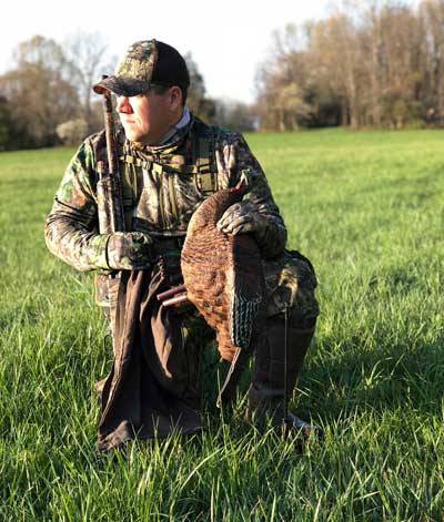 placing turkey hen decoy