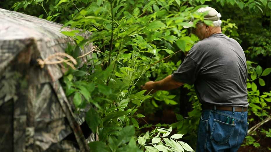 setting up a ground blind