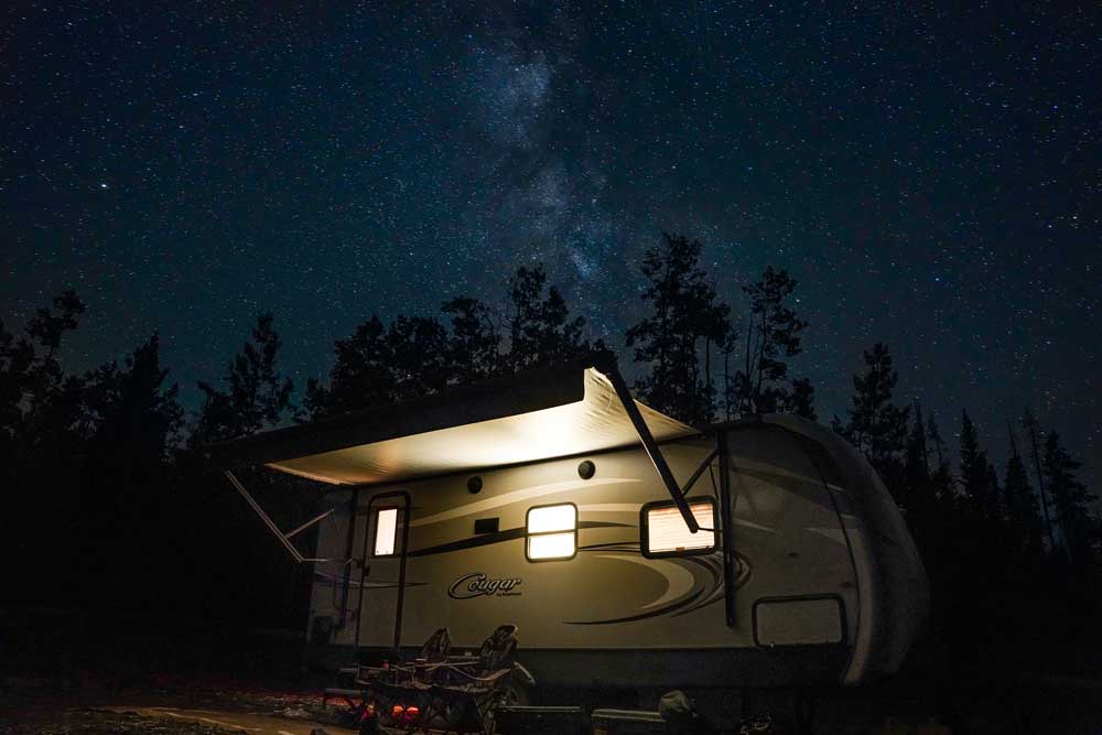 RV night camping