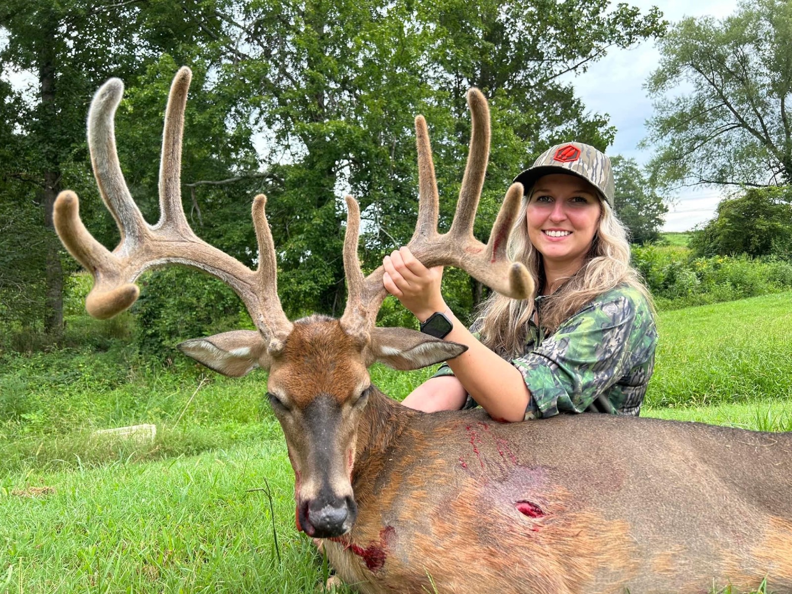 woman with buck