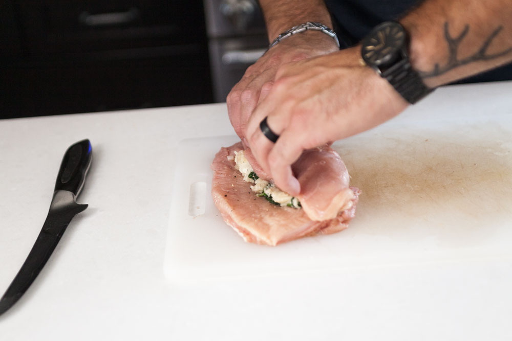 Roasted Wild Turkey with Goat Cheese Mushrooms and Leek stuffing