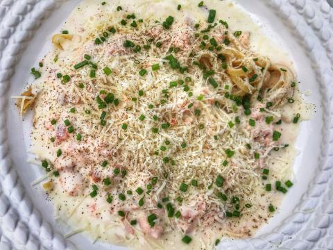 Salmon Fettuccine Alfredo