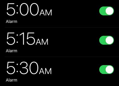 sleeping in phone alarms