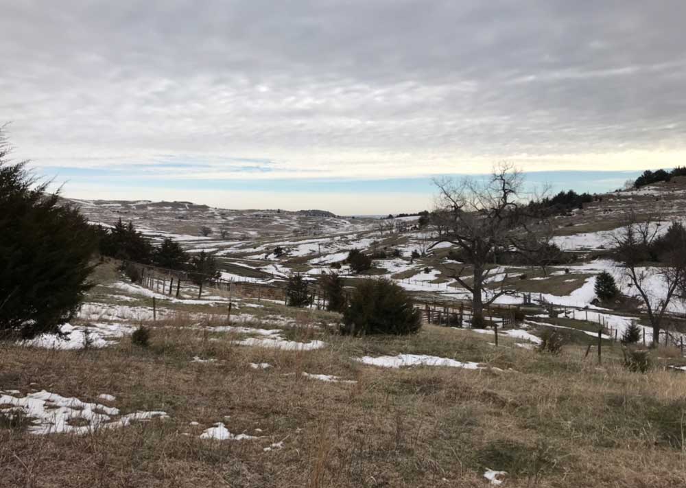snowy South Dakota hills