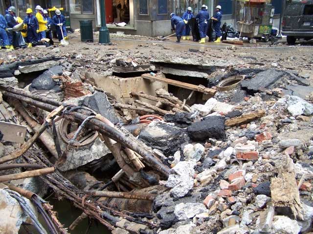 World Trade Center rubble hole