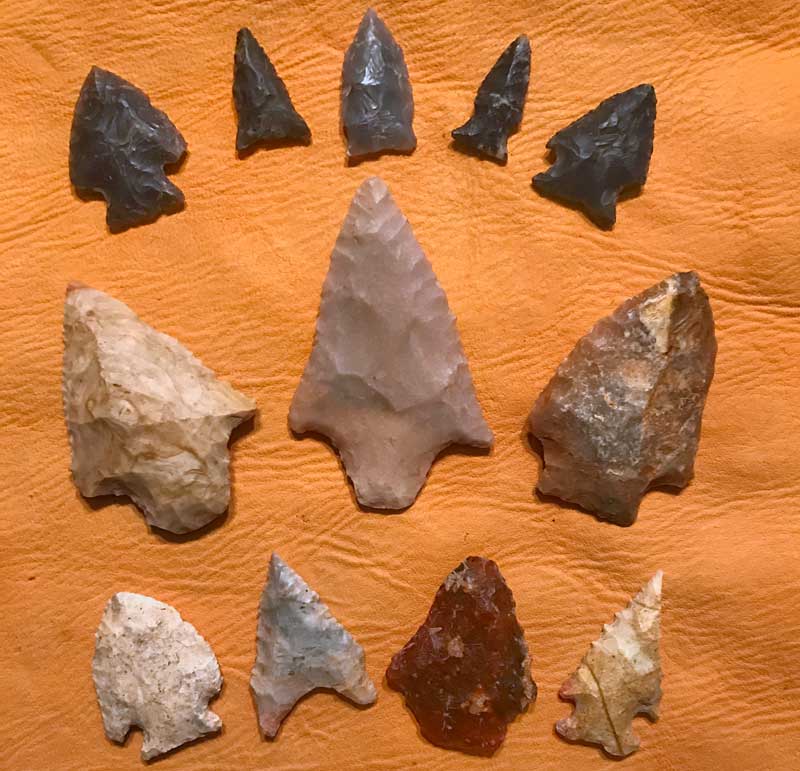 arrowheads on display