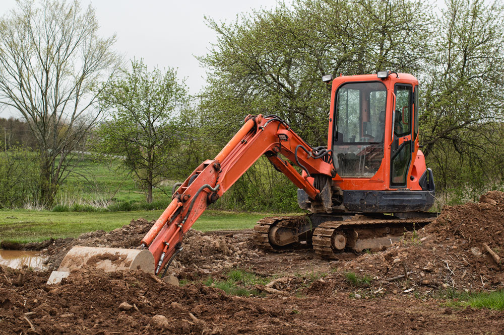 digging with backhoe