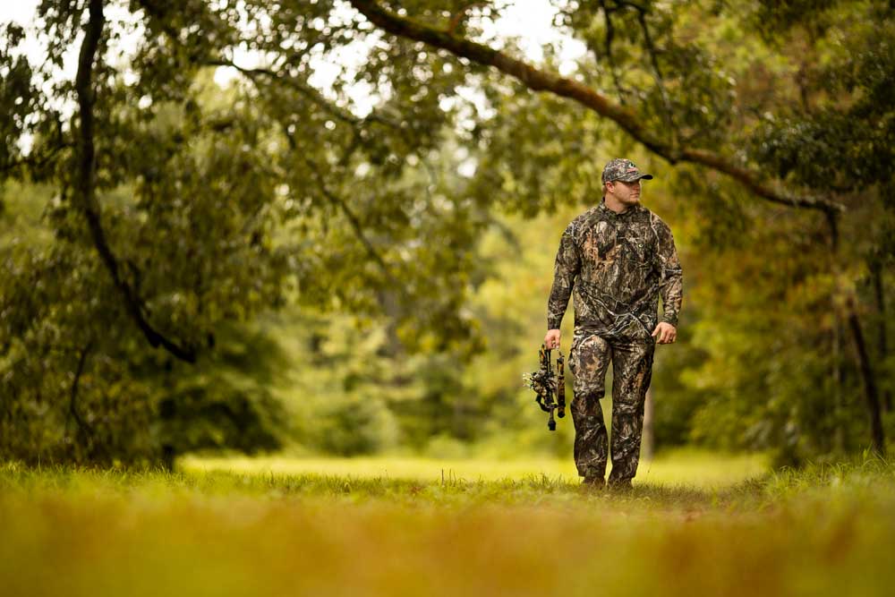 bowhunter walking