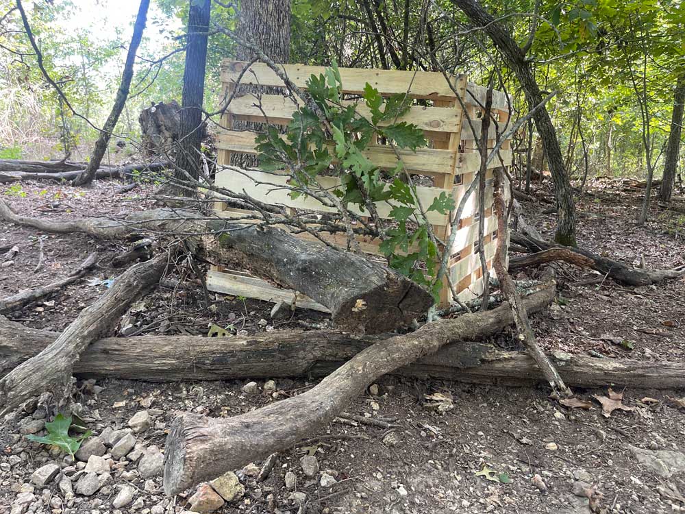 brushed in wood pallet ground blind