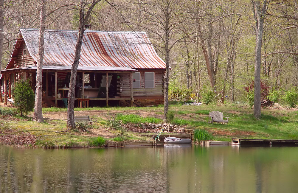 cabin by lake