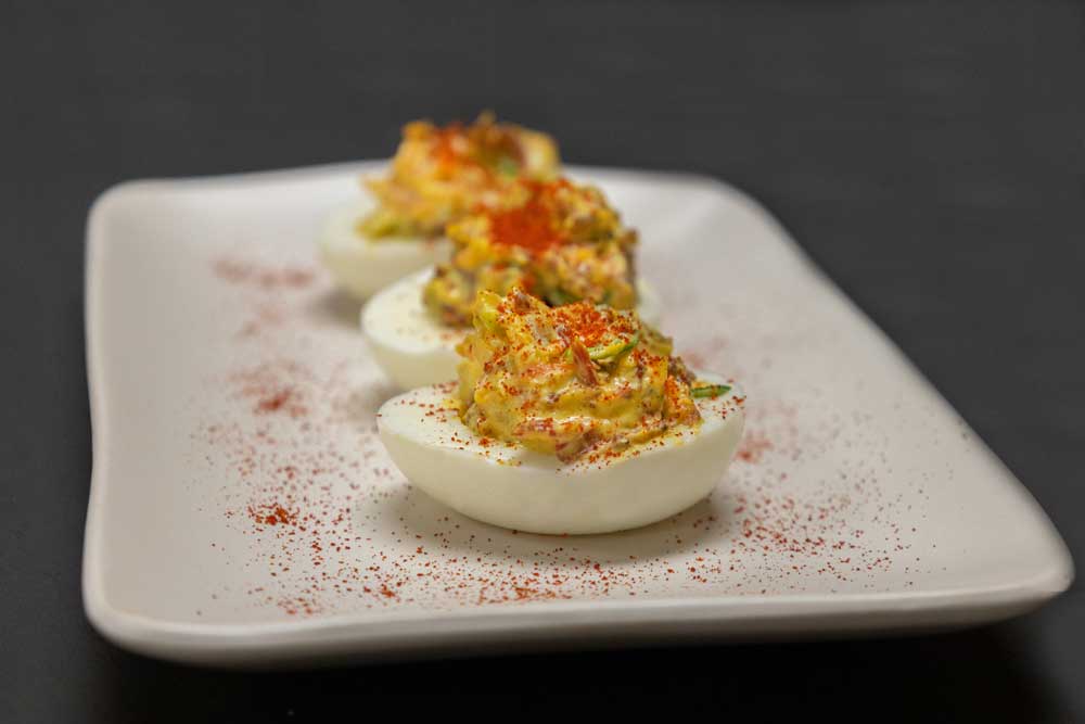 cajun deviled eggs with wild boar tasso recipe