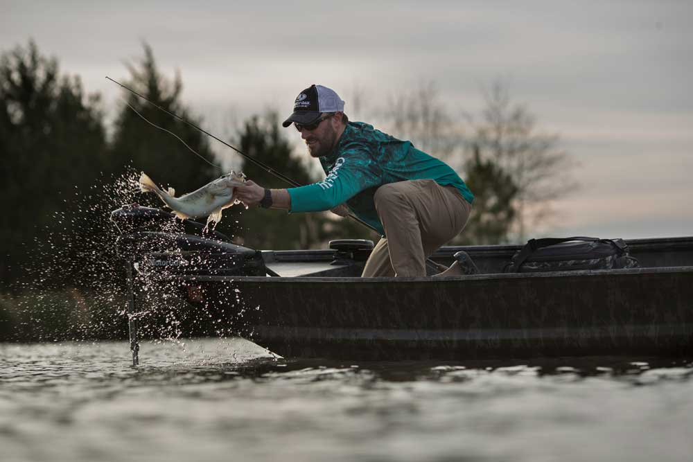 bass fishing on lake