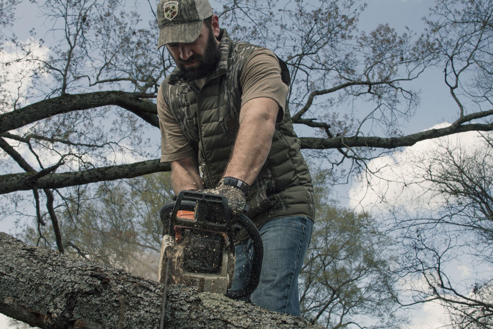 using chainsaw