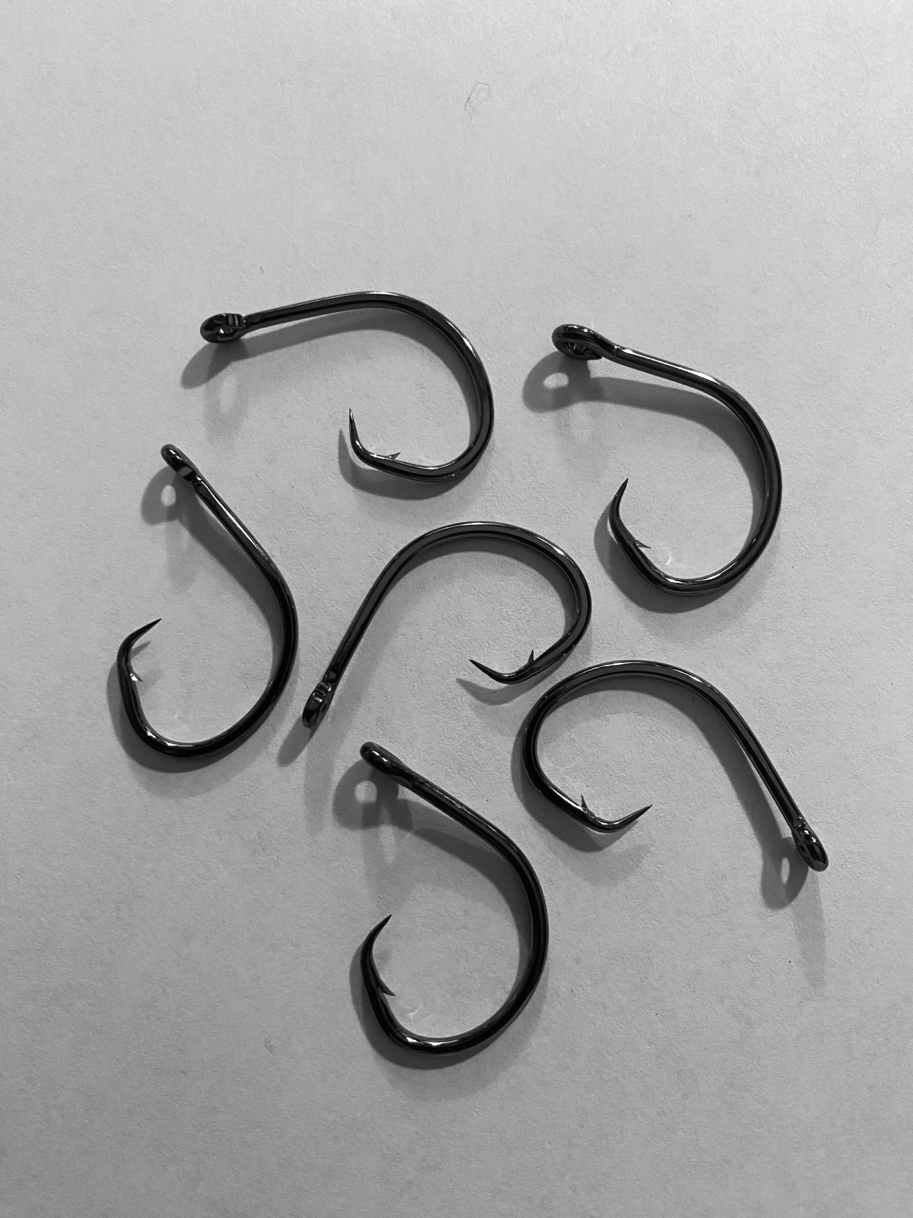 a group of circle hooks