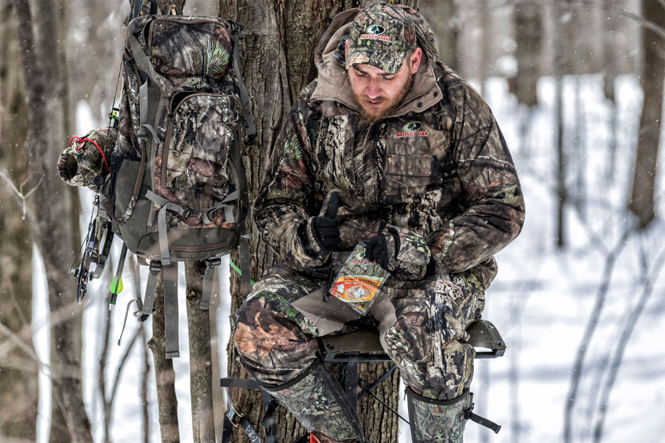 hunting in the cold snow