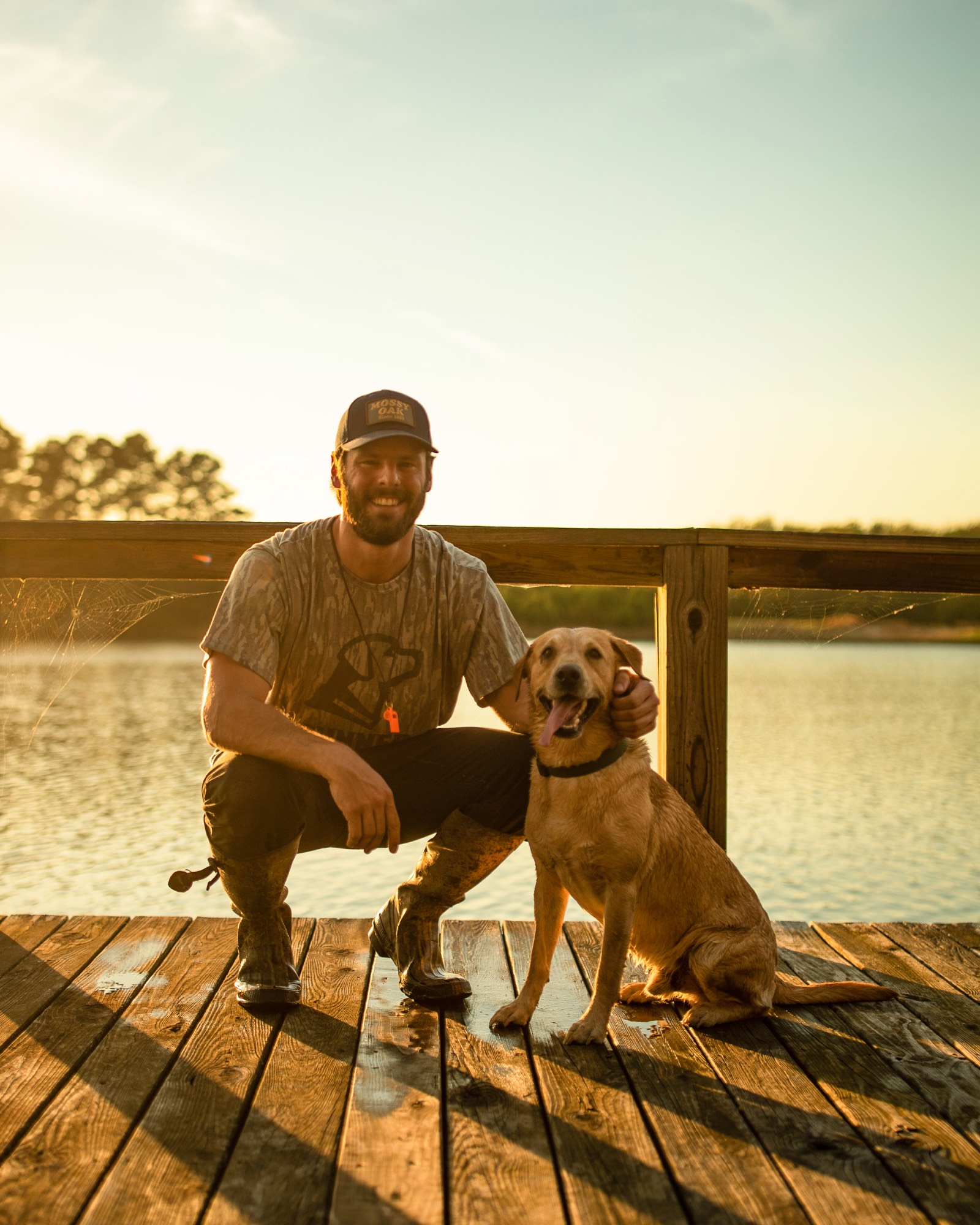 Daniel Haas poses with dog Fitz