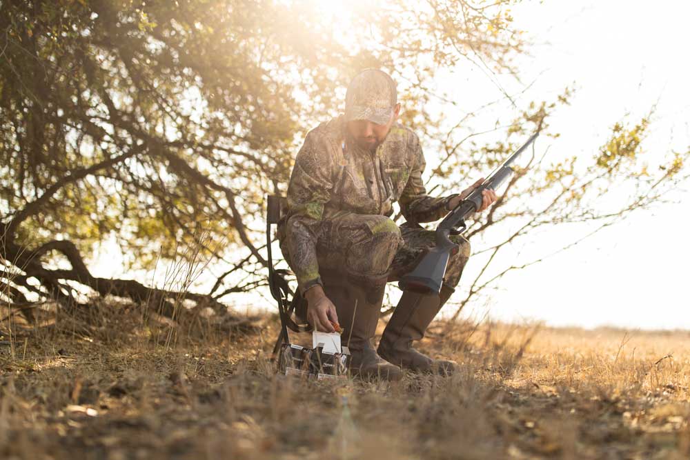 dove hunter on stool