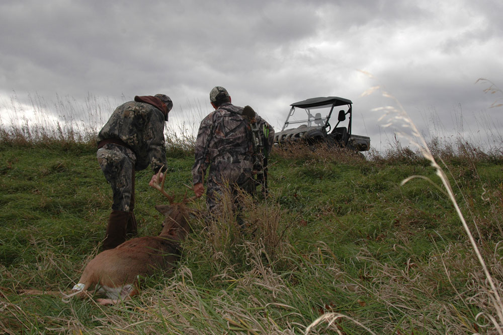 dragging a deer