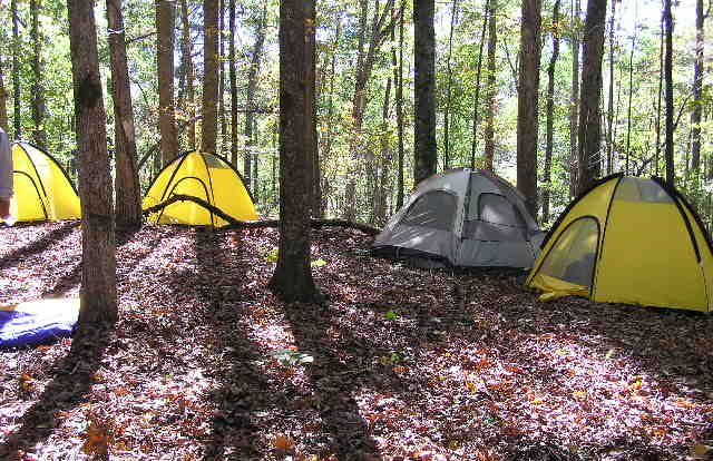 camping in tents